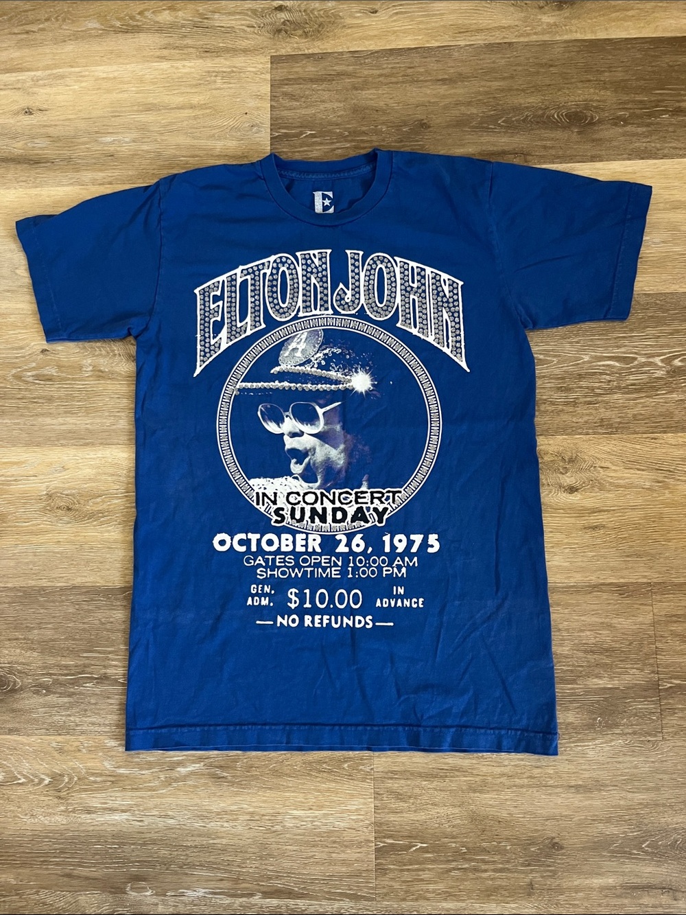 Elton John Men’s Graphic T-Shirt Blue Size S
